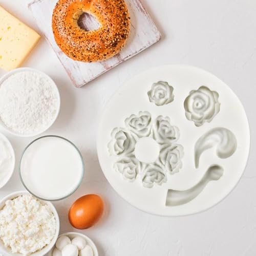 White Dessert Mold Food Grade Mini Rose Flower Teapot Mold Durable, Fondant and Gum Paste Molds,Candy Making Supplies