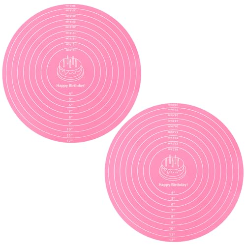 2Pcs 12" Silicone Cake Mat Non Slip Cake Turntable Mat