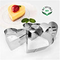 Stainless Steel Dessert Rings (4 Pcs) Heart Shape Molded Salads, Pastries Mousse Molding Layering Cutter - size: 4 Pcs Heart Shape