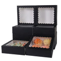 36 pcs 10x10x2.5 Inches Cake Box with Window, Bakery Pastry Cookie Boxes, Mini Pie for Pastry,Dessert,Strawberries,Chocolates (Black, 10x10x2.5inch/36pcs) - color: Black, size: 10x10x2.5inch/36pcs