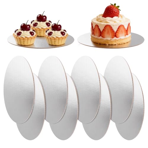 8 Pack 8 Inch Round Cake Boards,Silver Cardboard Cake Rounds - color: Silver, size: 8Inch, style: Classic Round