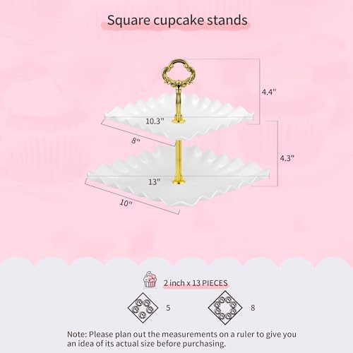 Pack of 11 NWK Cake Stand Set of Cupcake Stand, Tray & Table Cloth (Gold) - color: Gold