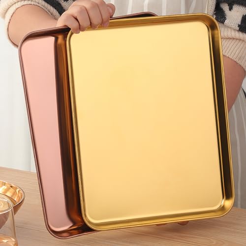DOCBLACK Baking Tray, Stainless Steel Baking Cookie Sheet, Rimmed Pan Baking, Non Toxic & Healthy, Mirror Finish & Rust-Free, Easy Clean & Dishwasher Safe - Rainbow