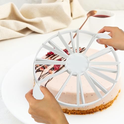 Cake Portion Marker, Double Sided 10 or 12 Slices Cake Cutter Marker for Even Slices, White - color: White