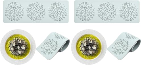 Tuile Molds Silicone (2 PCS) Lace Fondant Molds Set with Hollow 3D Beehive Candy Molds for Baking, Resin, Polymer Clay, Sugar Craft Dessert Cupcake Cake Decorating - Tree Branch (Pack of 2) - size: Tree Branch Molds Silicone (Pack of 2)