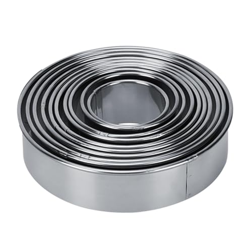 Round Cookie Cutters Set, 12PCS Biscuit Cutter Stainless Steel Biscuit Cutter Graduated Sizes Circle Pastry Molds for Baking Donut Fondant