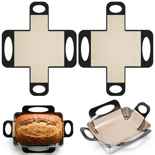 Qianyu 2 Pcs Silicone Bread Loaf Pan Liners Reusable Bread Baking Mat