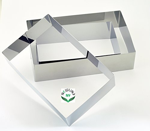 NewlineNY Stainless Steel Cake Mousse Ring Molding Forming (Rectangular Cake Pastry Rings) - size: Rectangular Cake Ring