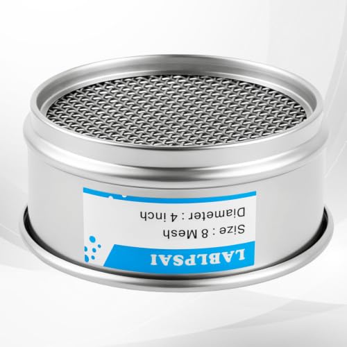 8 Mesh Lab Sieves 4" Diameter 304 Stainless Steel Wire Cloth Test Sieve for Industrial Laboratory Home - size: 8 mesh