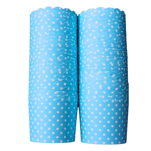 Paper Baking Cups (Polka Dots), Greaseproof Disposable Cupcake Liners (Turquoise, Large Cups (50-Pack)) - color: Turquoise