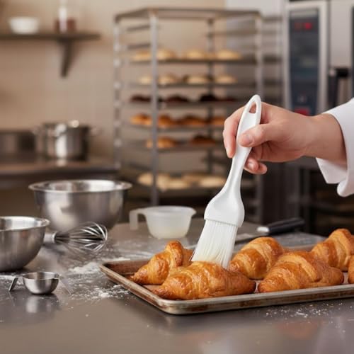 Soro Essentials- 1-1/2" Flat Nylon Pastry Basting Brush with Plastic Handle- Basting Baking Brush for Butter Oil Glazes BBQ Sauce Marinades & Grilling - size: 1-1/2 Inch