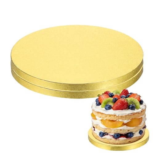 uxcell Cake Boards, 8 Inch Round Cake Drums, Gold Tone, 2 Pcs - color: Gold Tone, size: 8 Inch