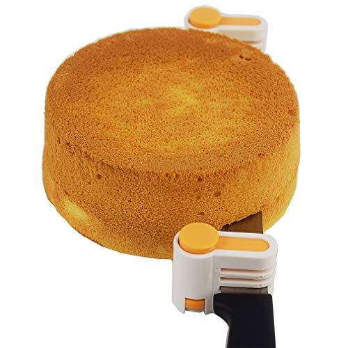 Yorwe 2PCS Cake Slicer Leveler, 5 Layers Bread & Toast Cutter (Orange) - color: Orange