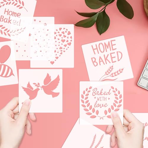 Bread Stencils, 10 Pieces Artisan Baking Stencils Set for Decorating Bread, Cake, Pie, Cookies