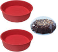 2pcs 8 Inch Silicone Cake Pan for Baking, Round Cake Molds Silicone Baking Pan Non-Stick Quick Release Suitable for Cheesecake Chocolate Cake Brownie Cake puddings - size: 8inch, style: Round