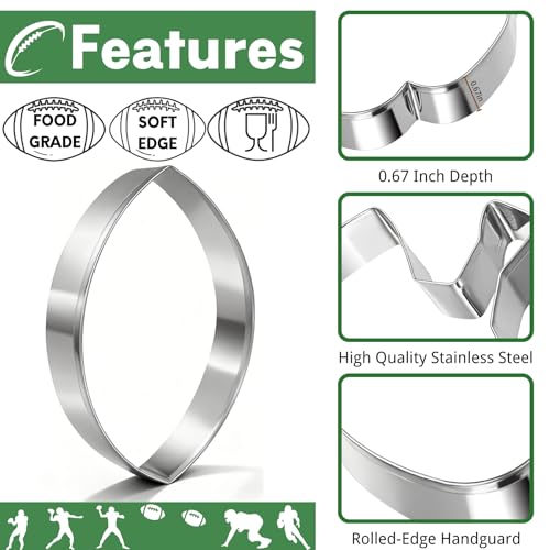 Football Cookie Cutter, Stainless Steel Oval Baking Tool - style: Football-2