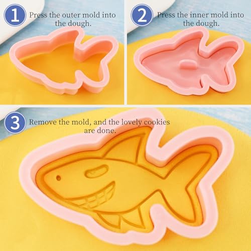 Ocean Creature Cookie Cutters 8Pcs Sea Animal Molds for Fondant Cookies - color: Ocean Creature