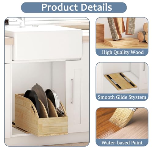 Pull Out Cookie Sheet Organizer for Cabinet, 10.5"W X 21"D X 10.6"H