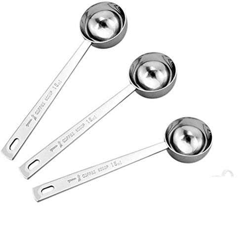 Jasni Stainless Steel 1 Tablespoon Measuring Coffee Scoop Spoon, Set of 3 - size: Set of 3