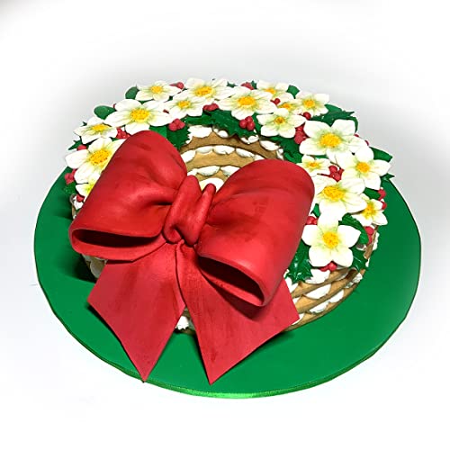 Katy Sue Hellebore Christmas Rose Silicone Mold for Christmas Cake Decorating and Crafts - Makes 3 Flowers & 3 Leaves - size: Flower heads 52, 38, 28mms