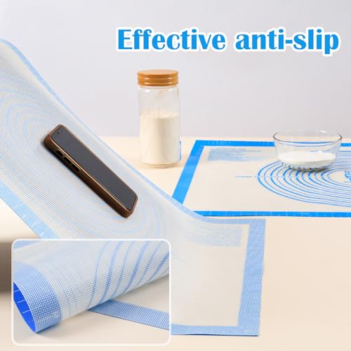 Nonstick Silicone Pastry Baking Mat Large Measurements 16x24'' for Dough - color: Blue, size: 24"L x 16"W