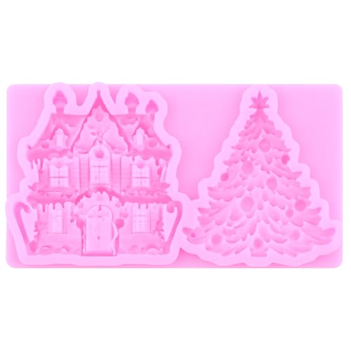 Mujiang Christmas Silicone Molds Xmas Tree Snowman Fondant Mold Set of 4 - color: Style A