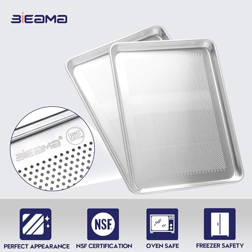 BIEAMA 12 Pack Perforated Half Size 18" x 13" Baking Sheet Pan - size: 12PACK Perforated Half Size 18"×13"