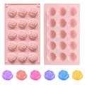 2pcs Rose Silicone Chocolate Mold Valentine’s Day Mini Rose Flower Shape Candy Mold 15 Cavity Silicone Mold For Valentine’s Day Wedding Cake Decorating