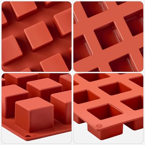Puyeipt Cube Cake Silicone Molds, 2 Pack, 30 Cavities - size: 30 Cavities