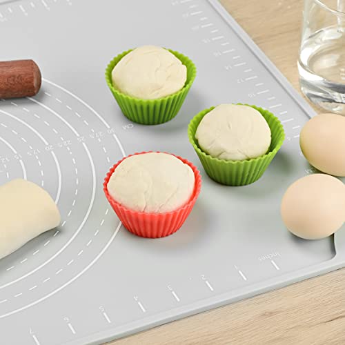 Silicone Pastry Non Stick Baking Mat 20"*16" Dough Rolling Edge Heightening - color: Light Grey, size: 20"L x 16"W