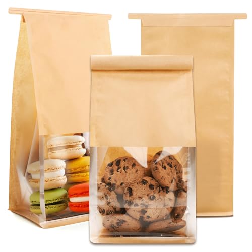 60 Pcs Bakery Bags with Window, Bread bags,Cookie Packaging Bags - size: Small