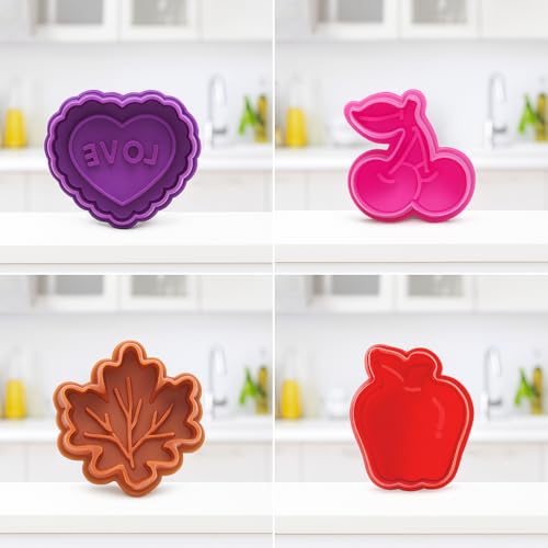 Mrs. Anderson's Baking Pie Crust Cookie Cutters, Set of 4, Spring-Action Embossing Cutters For Pie Crusts, Cookies, And Pastry Dough - style: Pie Crust Cutters