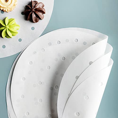 100 PCS Bamboo Steamer Liner, 10" Round Air Fryer Parchment Paper with Holes, White Anti-Stick Steamer Paper (Pack of 2) - size: 10 inch x10 inch x 0.01 inch (Pack of 2)
