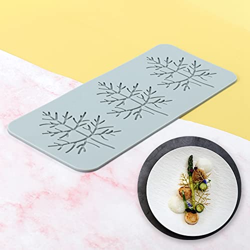 TUKE 3D Leaves Silicone Molds Flower Cake Fondant Mat Bee Leaf Pastry Moulds Rose Impression Chocolate Hollow Lace Mold (Leaf_9.96x4.08x0.12inch_J) - size: Leaf_9.96x4.08x0.12inch_J