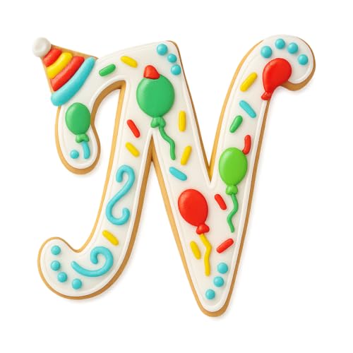 Mighty Gadget Fancy Cursive Letter A to Z Cookie Cutter - 4" Tall Alphabet Baking Mold (Random Color) (N) - color: N
