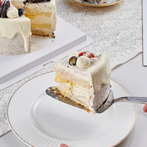 Silver 2-Piece Stainless Steel Cake Cutter Set with Pattern Handle - color: Silver