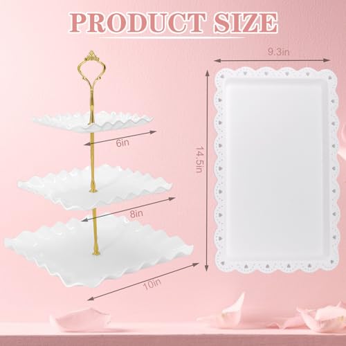 5 Pcs Dessert Table Display Set, Square Cupcake Stand, White - color: White Square