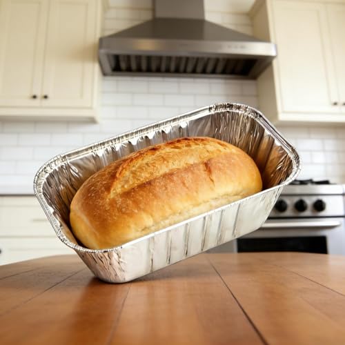 100 Pack 1Lb Mini Aluminum Foil Loaf Pans – 6" x 3.5" x 2" Disposable Small Bread Tins Oven Safe for Baking, Meatloaf, Cake, Holiday Treats, Food Storage & Takeout - size: 6" x 3.5"