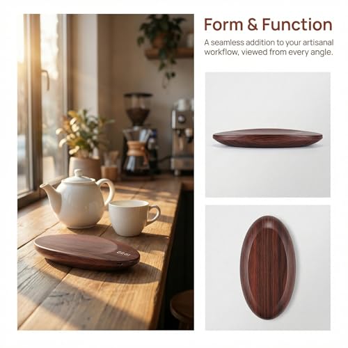 0.1g Rechargeable Portable Tea Scale - Coffee & Loose Leaf - color: Walnut