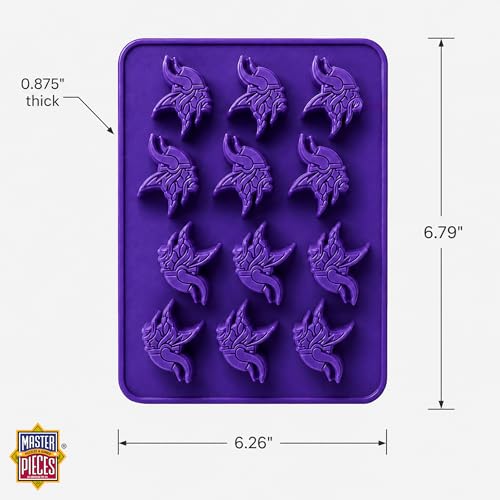 Masterpieces NFL Minnesota Vikings Ice Cube Tray – Silicone Mold for Ice, Candy, Chocolates – Vikings Kitchen Accessories - style: Minnesota Vikings