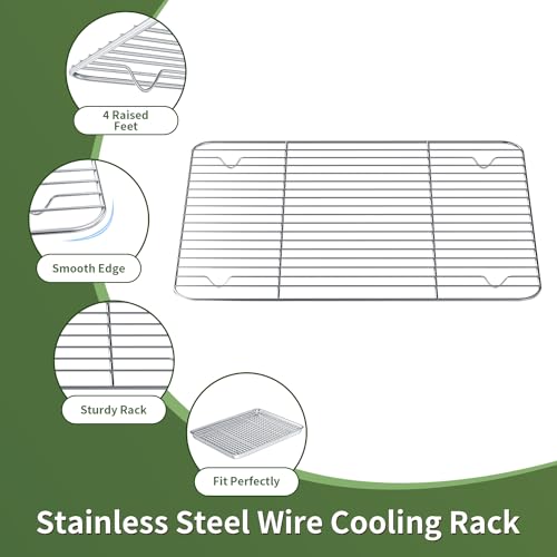 Baking Sheet with Cooling Wire Rack Set - Stainless Steel Baking Sheet Pan - size: 16"，12"，10"