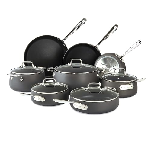 All-Clad HA1® Nonstick 13-Piece Pots & Pans Set, Induction Ready - size: 13-Piece Cookware Set