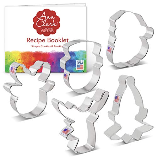 Ann Clark Faces of Christmas Cookie Cutters Set of 5, Made in USA