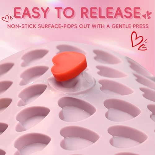 Heart Silicone Mold, 2 Pack Small Heart Chocolate Molds 96 Cavity - size: 48 Cavity Heart