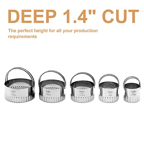 iNeibo Fluted Edge Biscuit Cutter Set - Round Circle Scone, Pastry, and Dough Cutters for Baking, Dumpling Skin, and Fondant - style: Fluted Round Biscuit Cutter