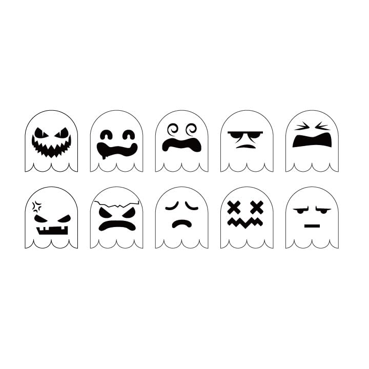 Halloween Ghost Face Cutter and Stencils Bundle - style: Halloween Ghost Faces