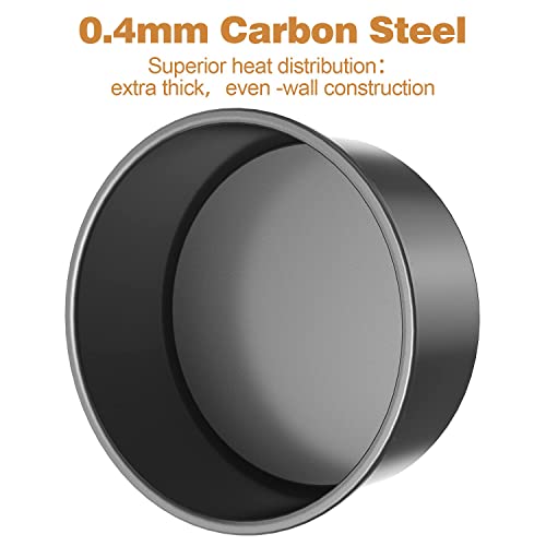 CHEFMADE Round Cake Pan, 8-Inch Chiffon Pan with Removable Loose Bottom - color: Black, size: 8-inch