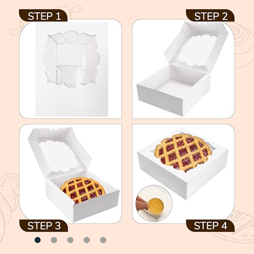 NPLUX 20 Pack Halloween Bakery Boxes, 9x9x3 Pie Boxes for Pickup Orders