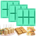 3Pack Rice Snacks Molds,6-Cavity Cereal Bars Mold for Chocolate Cheesecake Brownie Cornbread Muffin Butter