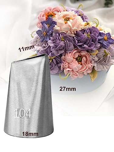 Piping Tip 104 Petal Tip for Blooming Flowers,Rose,Petals &Waves,2 Pcs - color: O